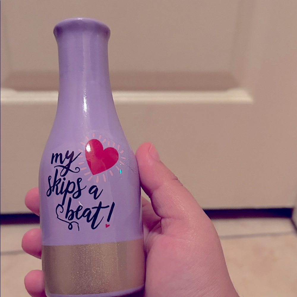 Purple Decorative Vase with Heart Design